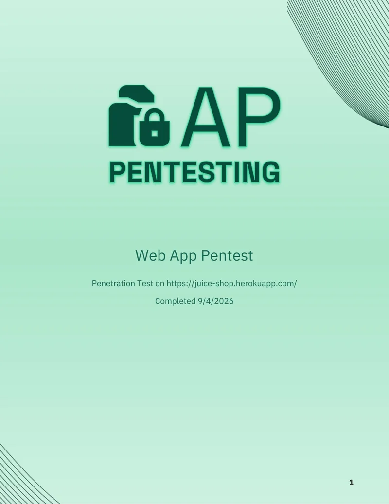 Sample report cover
